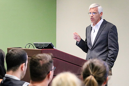 Charles Dorn gives a lecture at USF