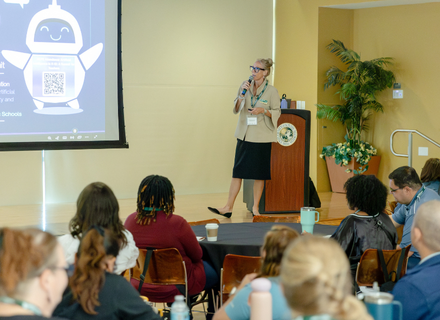 Stephanie Arthur leading a breakout session on July 9. 