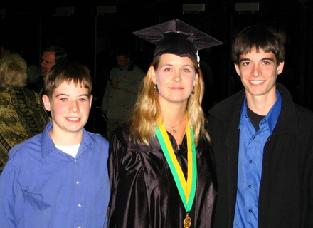 Jagdmann graduating with a degree in secondary English education.