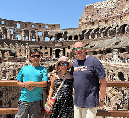 Kamillia Behrends with family in Italy