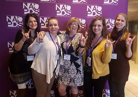 Lauren Gomez, Allison Forsman, Angie Hooser, Lauren Clark, and Brianna Cahoo (Hand)
