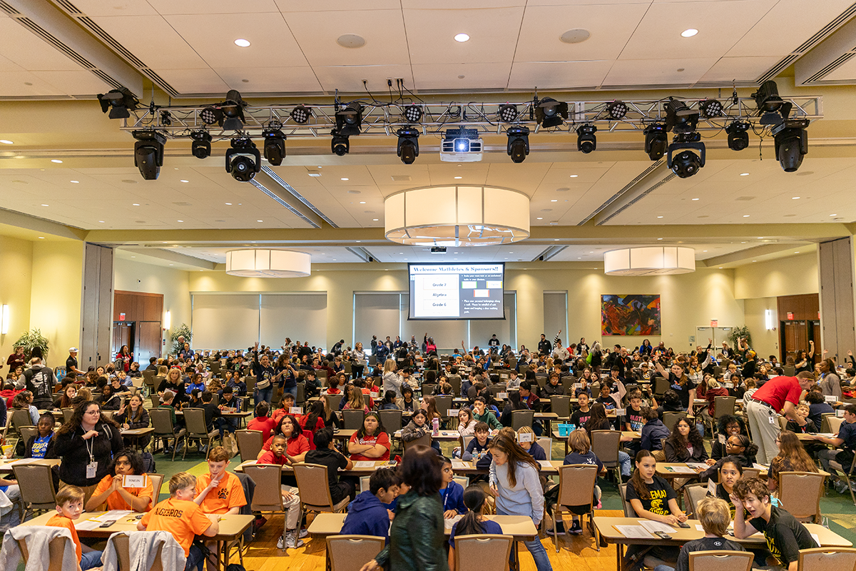 Ballroom filled with students