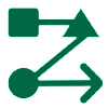 arrow passing through shapes