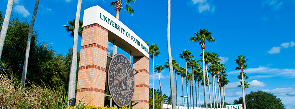USF main entrance sign