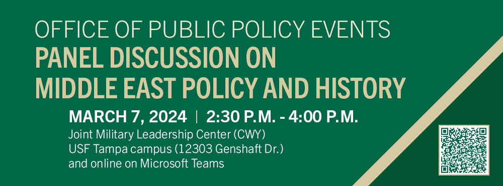 Office of public policy events, panel discussion on Middle East policy and history