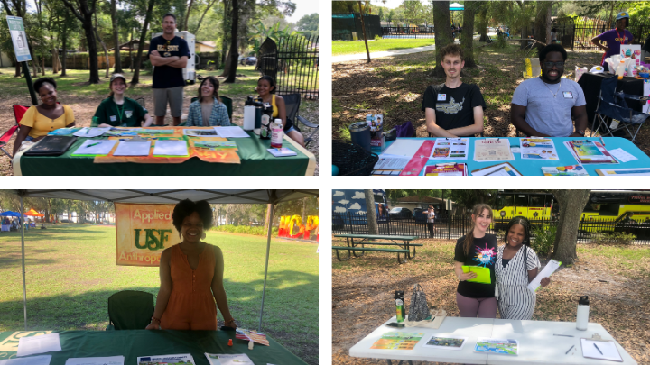 Public outreach tabling collage