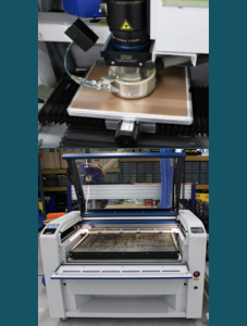 Laser cutting and engraving with dual laser (CO2/Fiber) technology