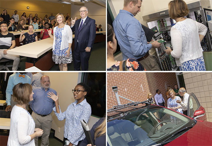 A collage of Rep. Kathy Castor's visit to CUTR at USF