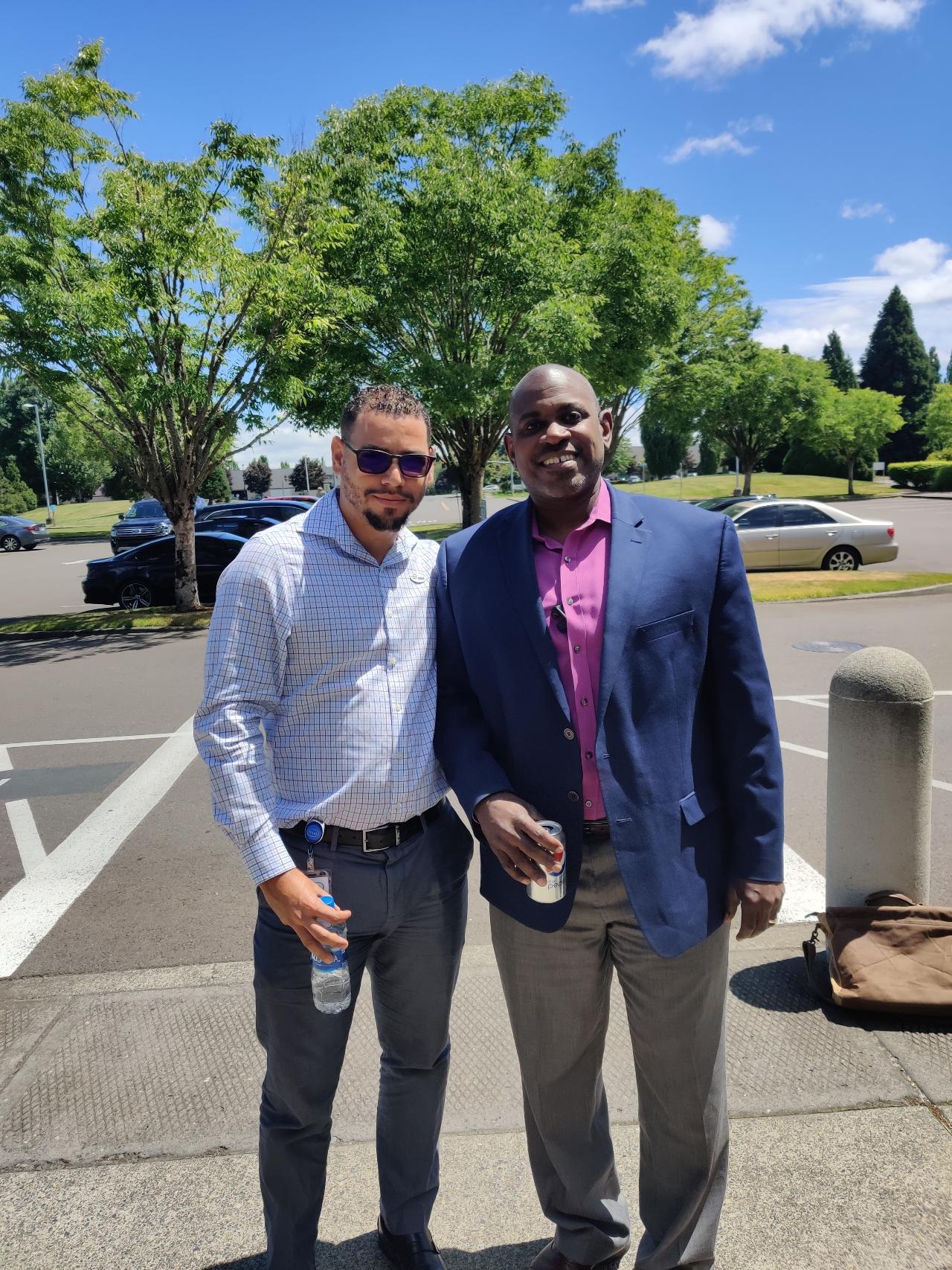 Ilia Bautista and Intel VP Michael Greene