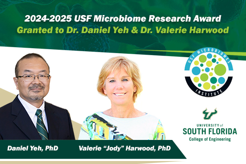 image of Daniel Yeh and Jody Harwood regarding their 2024-2025 USF Microbiome Research Award