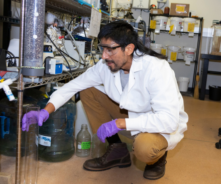 Daniel Delgado in lab