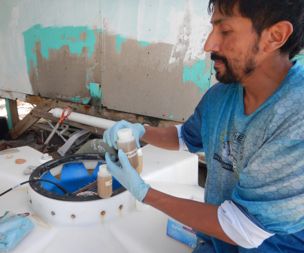 Daniel Delgado in the field testing