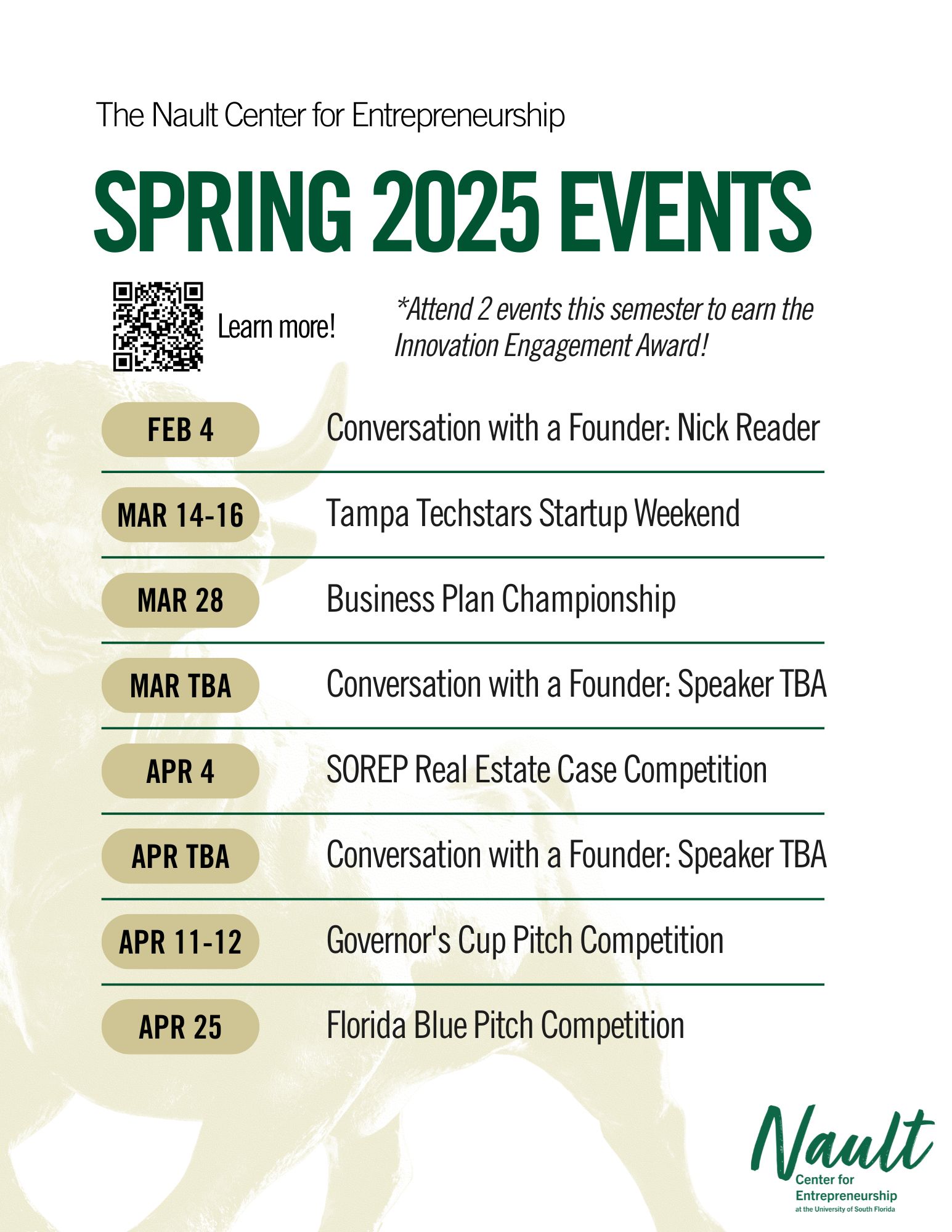Spring 2025 Events Flyer List
