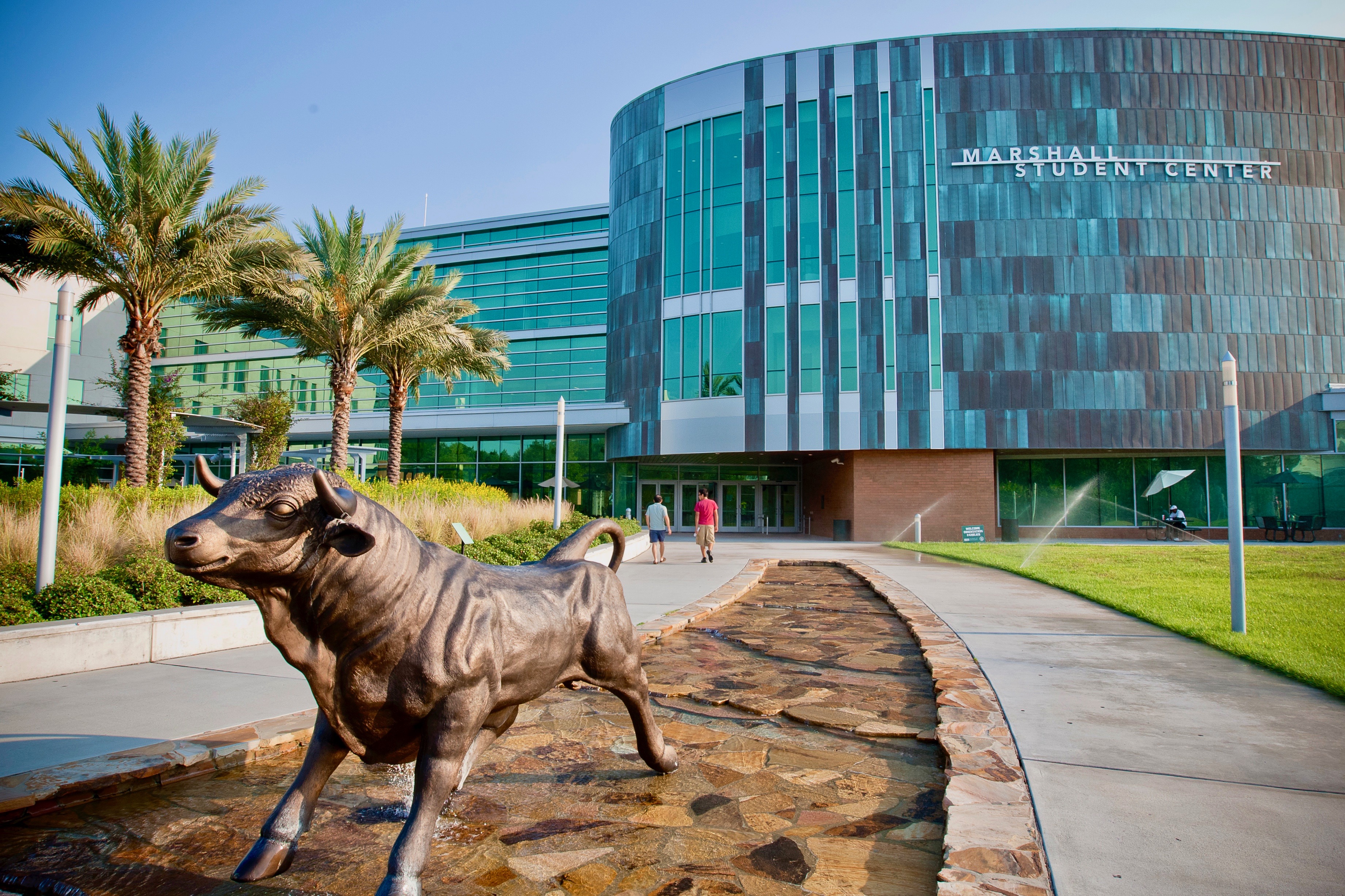 Bull sculpture outside Marshall Student Center