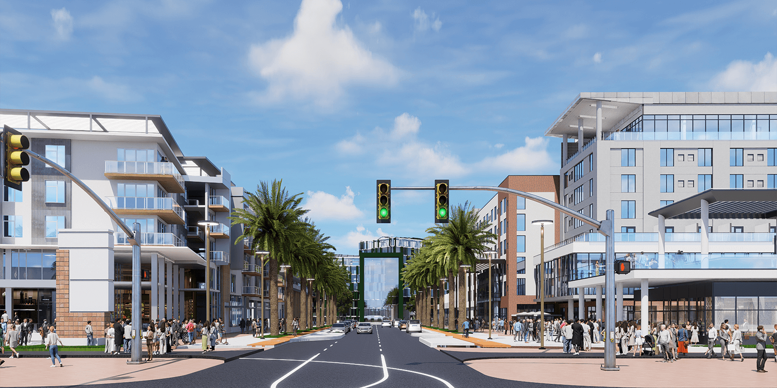 Rendering of Street View of Fletcher District