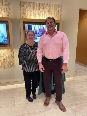 Secretary Robin Ersing and Vice President Scott Perry at the Faculty Senate Breakfast Reception on February 7, 2025