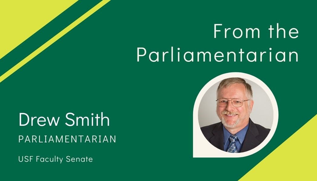 Text reading 'from the Parliamentarian' on a green background