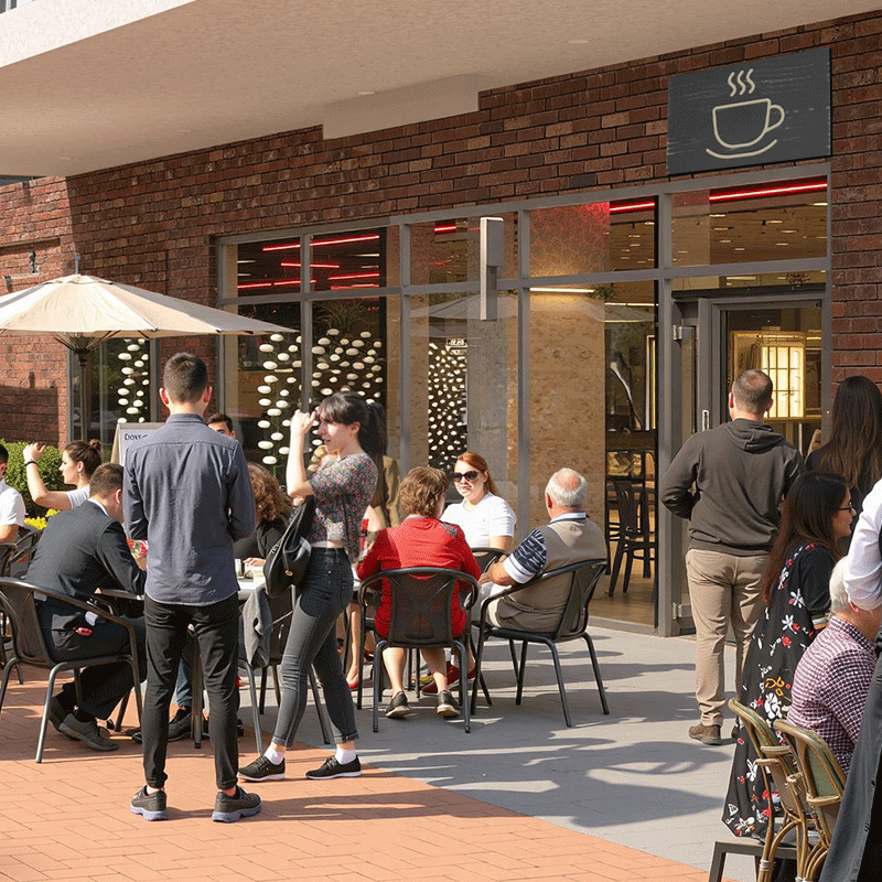 Conceptual Conceptual rendering of retail and dining options