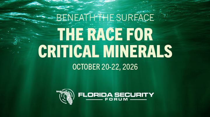 Overlaid text against a green-hued ocean: Beneath the Surface: The Race for Critical Minerals, October 20-22, 2026