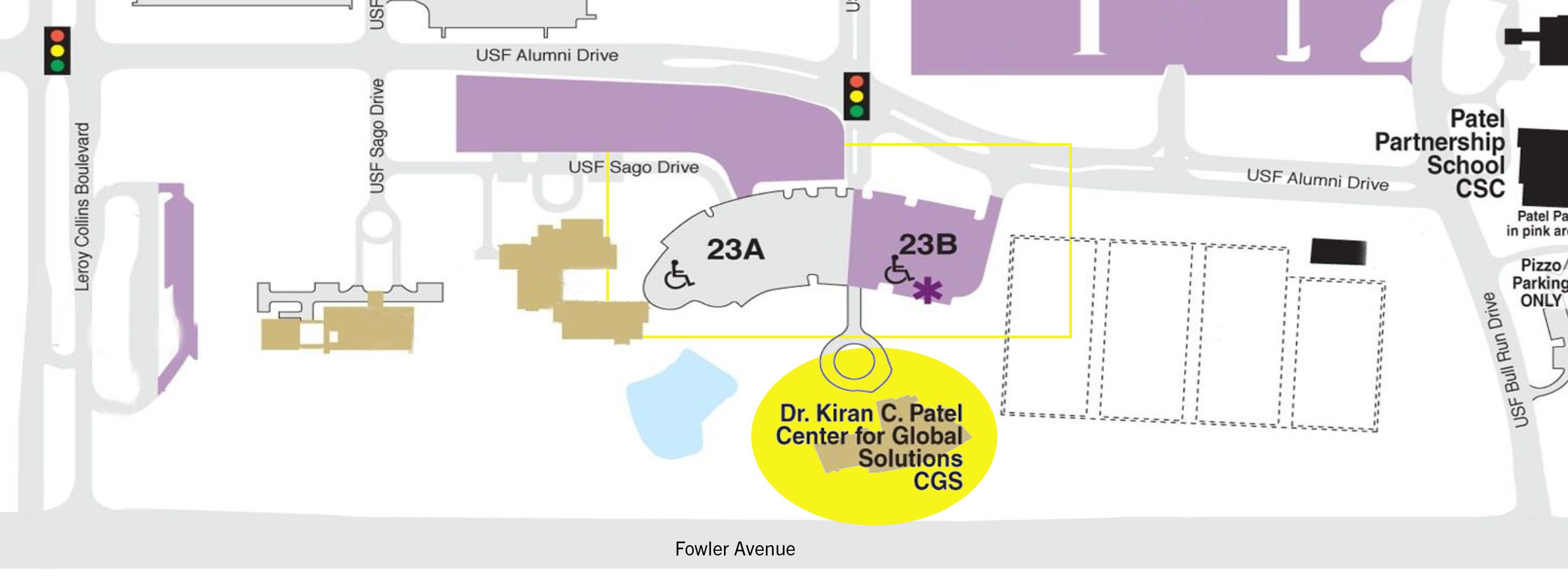 Patel Center Parking Map