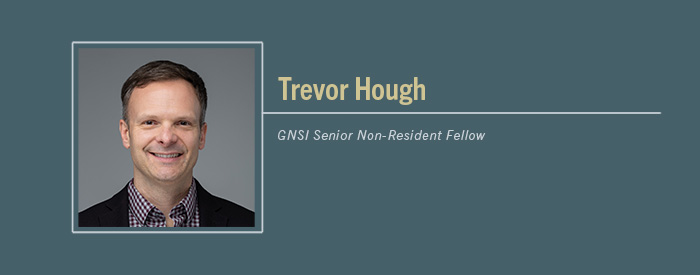 Trevor Hough header with text "GNSI Non-Resident Senior Fellow"