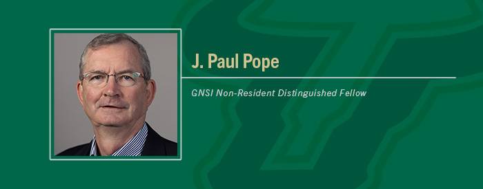 J. Paul Pope headshot with text "GNSI Non-Resident Distinguished Fellow"