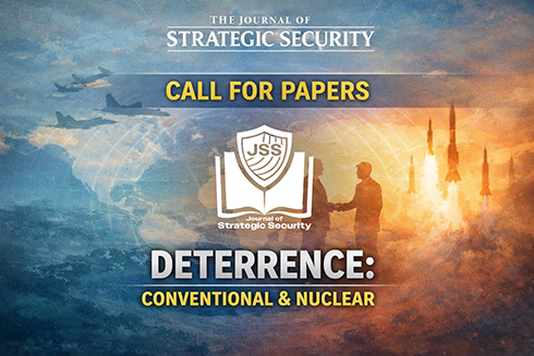 JSS Call for Papers on Deterrence overlaid on a background image of global maps, diplomats and missiles launching