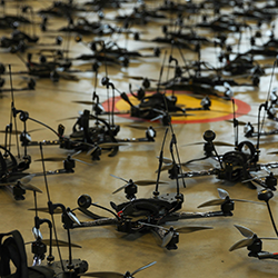A fleet of drones at a US military base in Germany