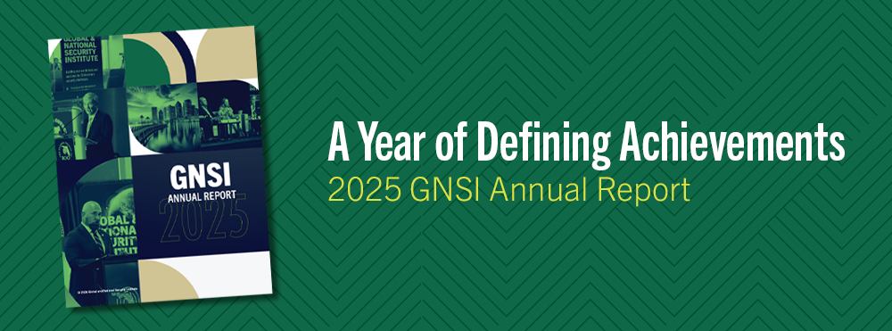 Cover image of 2025 GNSI Annual Report over a green, patterned background with overlaid text "A Year of Defining Achievements: 2025 GNSI Annual Report"