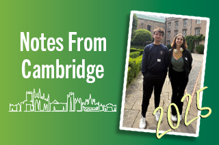 Notes from Cambridge Student Blog from the 2025 International Security & Intelligence Programme with two USF student pictured