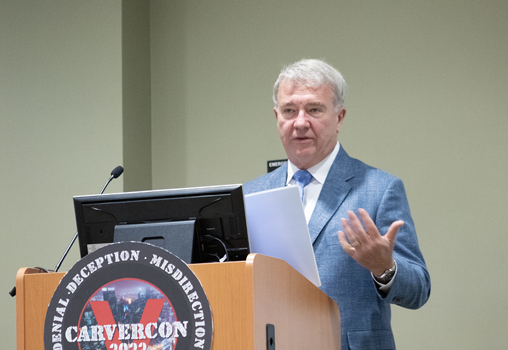 General (Ret) Frank McKenzie delivering keynbote address.