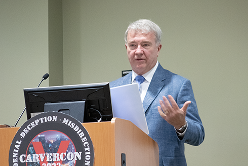 General (Ret) Frank McKenzie delivering keynbote address.