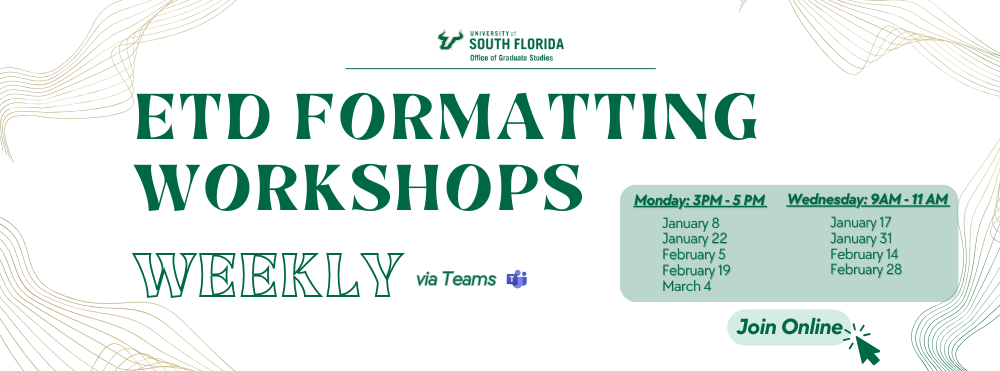 Weekly ETD Formatting Workshops