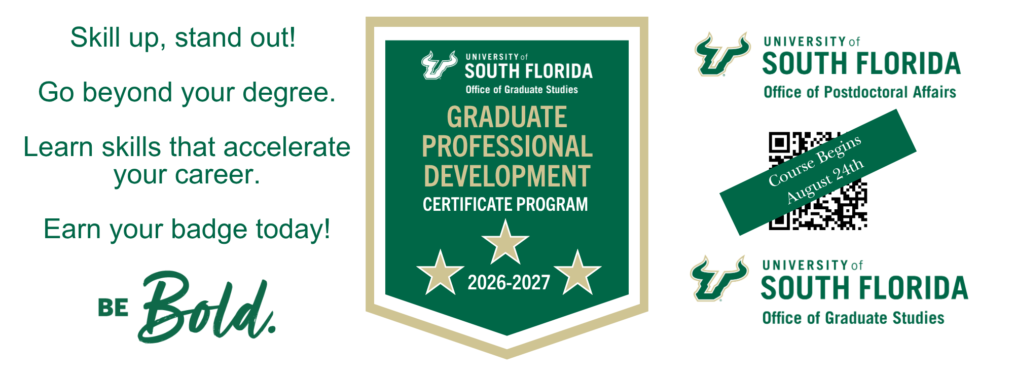 Professional Development banner that advertises the start of courses.