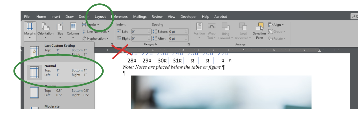 How to toggle on Margins