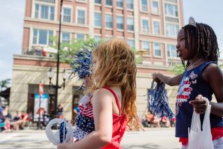 Girls at a Fourth of July parade