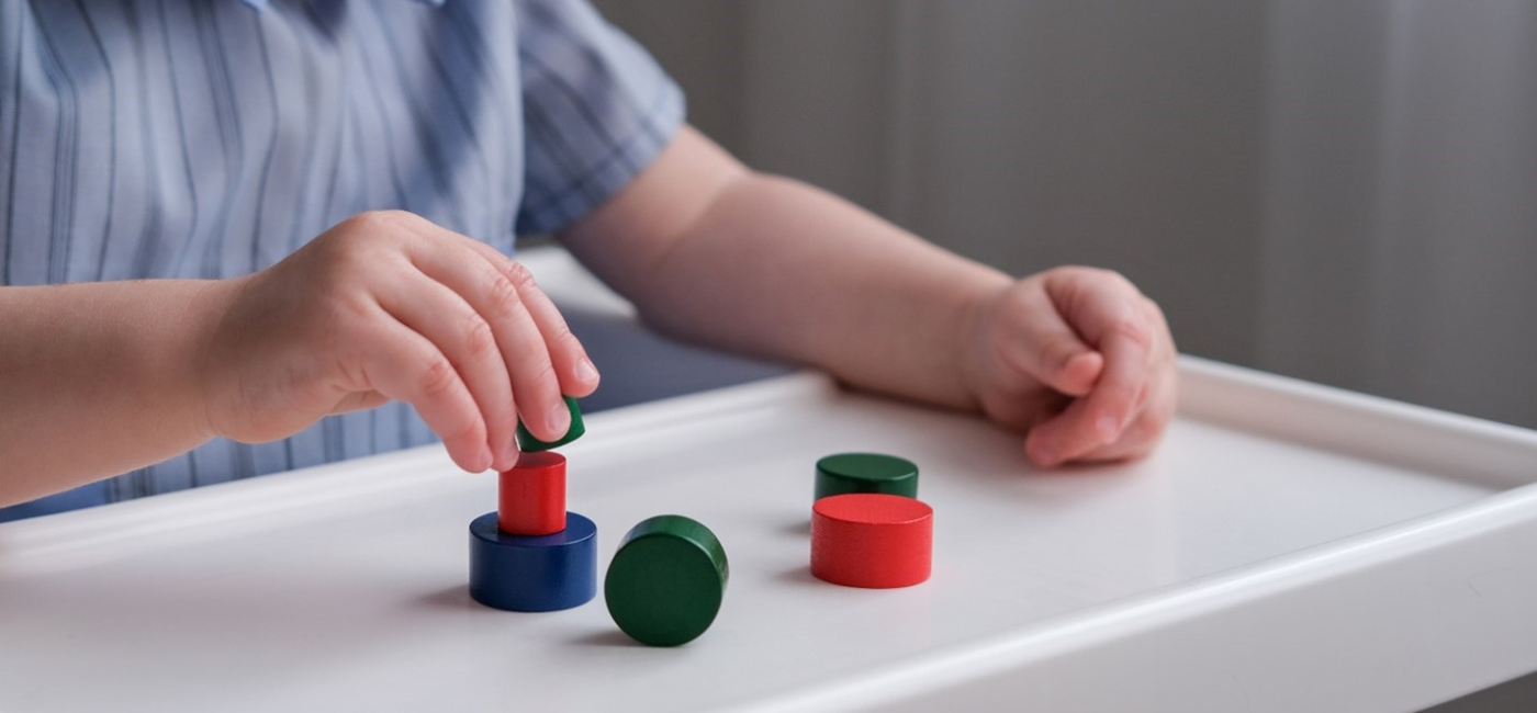 Child playing with blocks