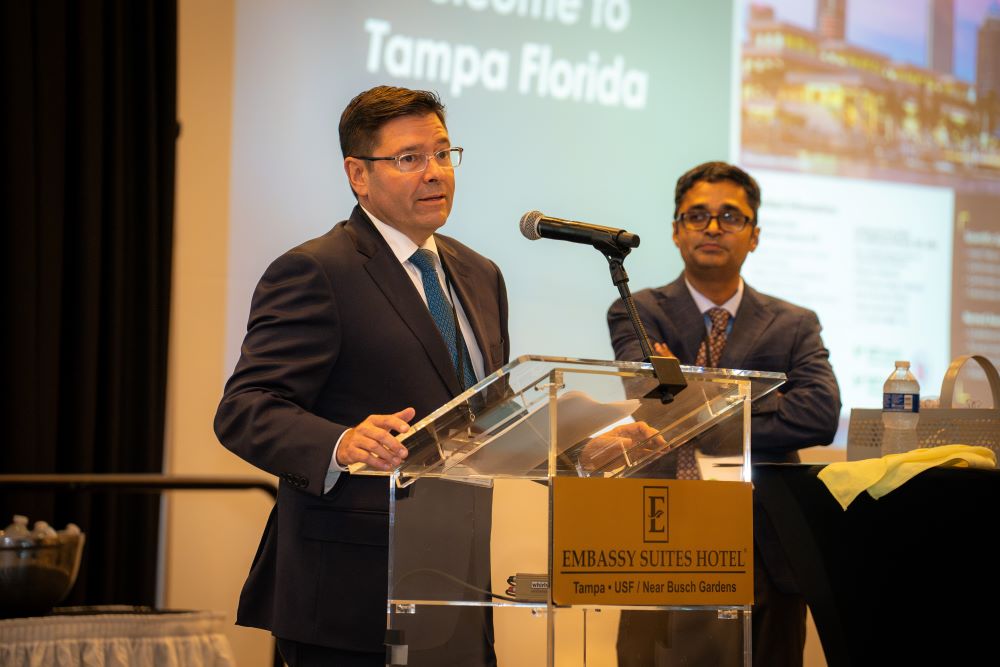 Co-chairs of the event are USF Health's Dr. Guilherme Oliveira and Dr. Srinivas Tipparaju.