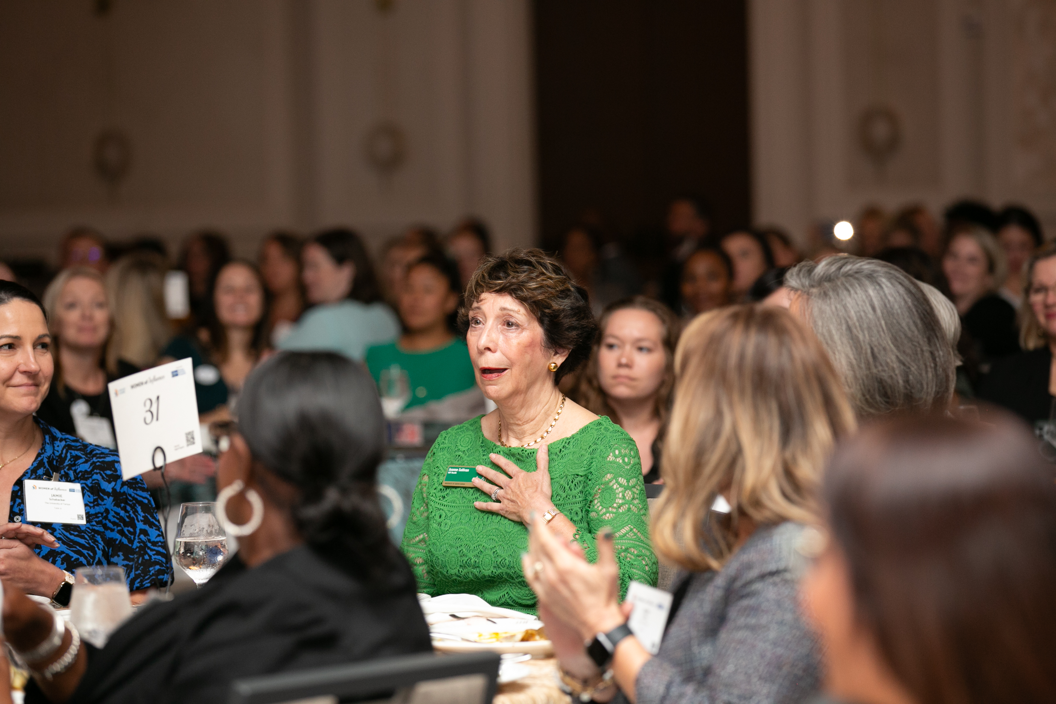 Joanne is surprised with the news that she is receiving the Tampa Bay Chamber award.