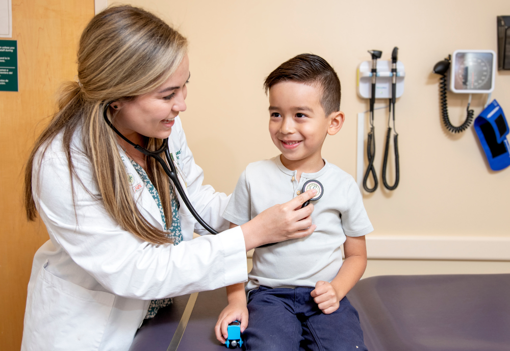 A doctor and child patient