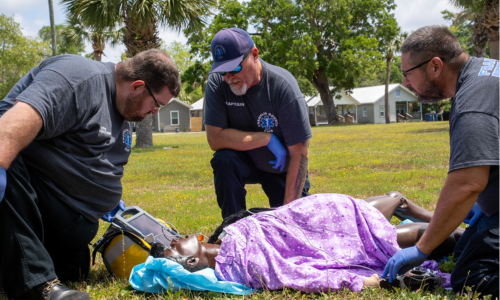 Simulation training with three EMS providers