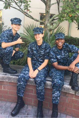 Steen with her fellow sailors