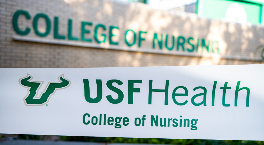 Ribbon reading USF Health College of Nursing