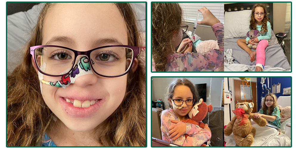 Photos of Kaila in the hospital