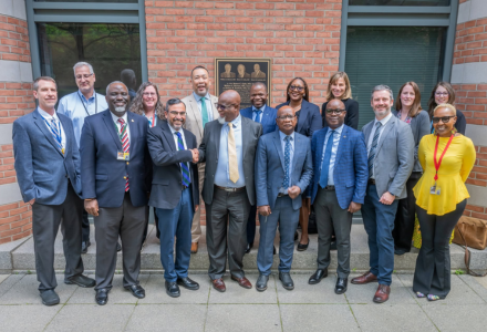 Welcoming a delegation from Ministry of Health Zambia (Kottilil front, left of center) 