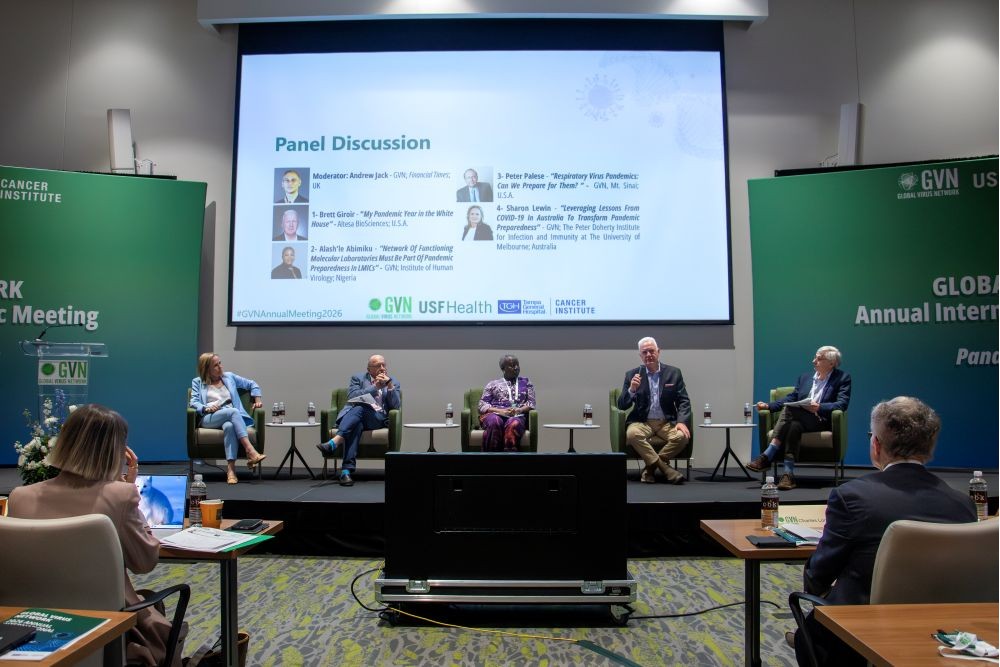 Scientists discuss pandemic preparedness with the Global Virus Network. 
