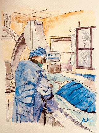 Watercolor painting by Dr. Maxim Mokin