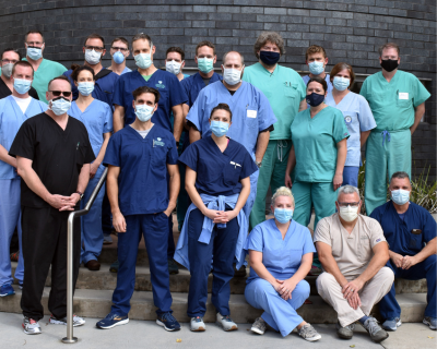 Campbell (top right) during his time in the Advanced Pain Management Fellowship
