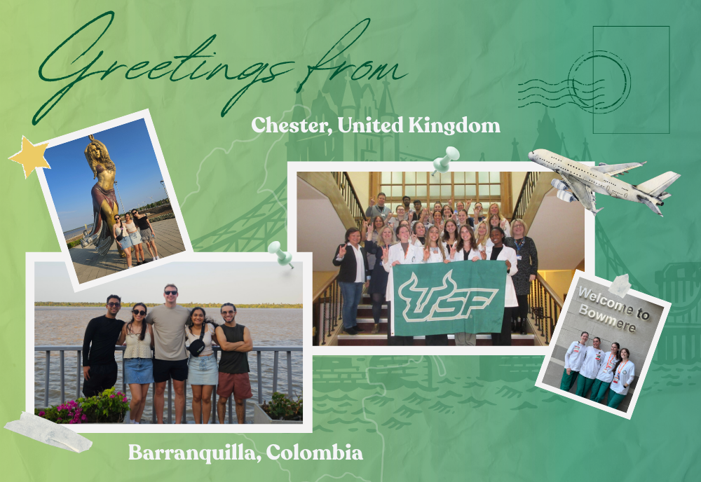 USF Health College of Nursing students embarking on Global Nursing Experiences in Chester, United Kingdom, and Barranquilla, Colombia.