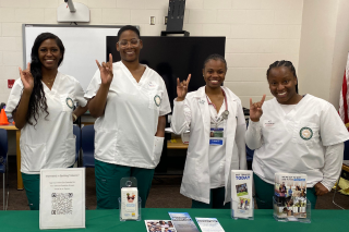 Black Student Nurses Association students volunteer at Health Fair.